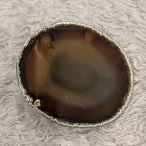 Vintage Polished Agate Geode Slice Belt Buckle